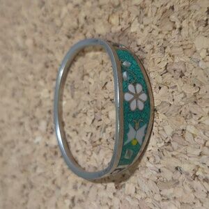 Mexico silver inlay bracelet kids or petite